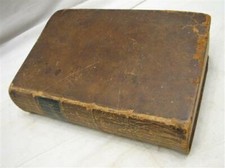 Antique 1847 Leather Bound German Family Bible Imprint Book NY Ritter picture