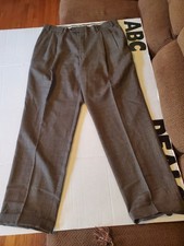 Vtg Berle Pants 100% Wool 38 x 32 Plaid Gray Trousers Pleated Cuffed  picture