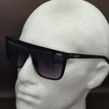 QUAY Australia Nightfall 1212 SUNGLASSES - Flat Top Shield BLACK / Smoke Fade picture