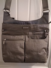 Baggallini Women's Crossbody Bag with RFID Wristlet Silver Shimmer New picture