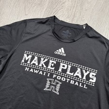 Adidas University Of Hawaii Football Braddahhood Make Plays T-Shirt Mens Large picture
