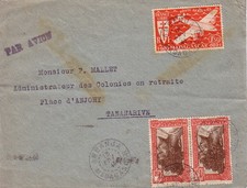 MADAGASCAR - TANANARIVE PLACE LABORDE - FEBRUARY 18, 1947 - LETTER PLANE RECOMMEND picture