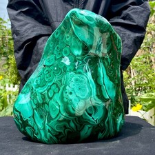 28.66LB Large Natural glossy Malachite transparent cluster rough mineral sample picture