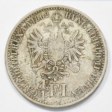Austria 1862-A King Francis Joseph I 1/4 Florin Silver P240183 picture