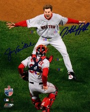 Jason Varitek & Jonathan Papelbon Boston Red Sox Autographed 8x10 photo Reprint picture