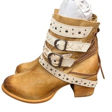 FREEBIRD Caspian Handmade Distessed Leather Boots Studded Buckle Details Size 11 picture