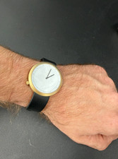 Watch Bulbul Facette 06 Watch Matte Golden Steel on Black Italian Leather picture