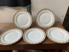 Set Of Five Coronet Limoges Heavy gold garland Salad Dessert Plates  picture
