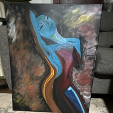 Original Abstract Figurative Canvas Painting Woman Figure Unframed picture