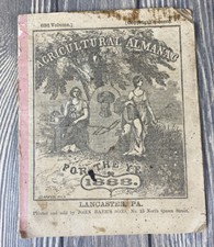Vintage 1888 Agricultural Almanac 63d Volume John Baers Sons Lancaster PA picture