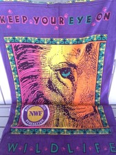 Vintage NWF Beach Towel 90s Mountain Wildlife Nature Retro picture