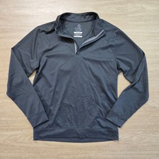 Swannies 1/4 Zip Men Medium Black Pullover Quarter Zip Performance Stretch Golf picture