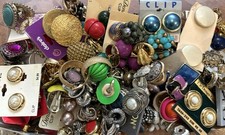 Vintage To Modern 3+ LBS Matched Pairs Clip Earrings Lot Rhinestone Crystal picture