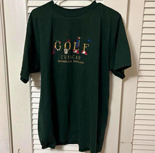 Fruit of the Loom Best Men’s Green XL Cotton Poly Crew Neck Curacao Golf Tee picture