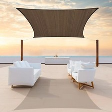 Colourtree Brown Custom Size Rectangle Sun Shade Sail Canopy Fabric Cover Patio picture