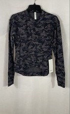 lululemon Women's Close to Crossing LS Rulu Gray Camo Sweater Sz 8 NWT picture
