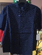 George Men's Size 3XL Geo Poplin Button Down- Short Sleeve Shirt- New With Tag picture