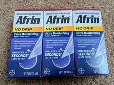 3x Afrin No Drip Extra Moisturizing Pump Nasal Mist Congestion Relief 09/2027+ picture