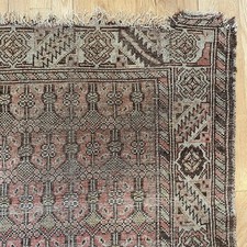 Vintage Rug 3' 5 x 5' 8 Hand Knotted Brown Worn Oriental Rug picture