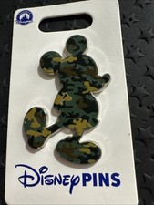 2025 Disney Parks Military Camouflage Camo Mickey Mouse Silhouette OE Pin picture