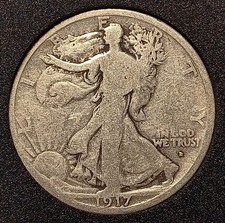 1917 D Walking Liberty Half Dollar 50c. Key Date. Low Mintage. Only 765,400 picture