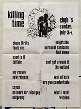 KILLING TIME ULTRA RARE VINTAGE 2006 POSTER/SETLIST 7/3/06 CBGBS NYC picture