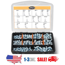 220 Pack Metric & SAE Hydraulic Lubrication Grease Zerk Fittings Assortment Set picture