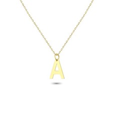Glorria 14k Solid Gold Letter A Necklace picture
