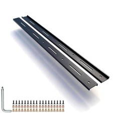C Channel Steel Hidden C Bracket for Table Top Slab, Black Finish, 30 in (2 picture