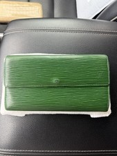 Authentic Vintage Louis Vuitton Borneo Green Epi Leather Sarah Wallet w/COA picture
