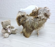 Real Icelandic Sheepskin Rug, Rare, Grey Brown Mongolian Curly Fur Throw, 201/1 picture