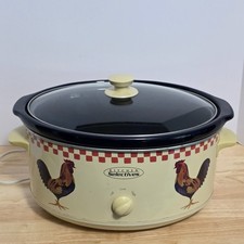 Kitchen Selectives Slow Cooker 6.5 Qt Rooster Crock Pot Farmhouse Chicken picture