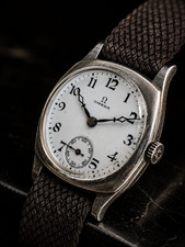 Antique Omega 1925 Vintage Wristwatch Enamel Dial Full Steel Swiss Original Rare picture
