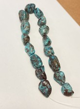 Natural Hubei Zhushan Turquoise Tumbled Nugget Beads Strand, 14 Inch /102g picture