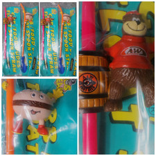 Vtg A&W Promo Float Straw Spoons Lot of 4 2 Bear 2 Hamburger 2001 NIP Food Dudes picture