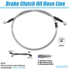 Motorcycle Brake Clutch Oil Hose Line Pipe Braided Hydraulic Silver 120cm 47.24