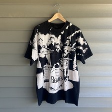 Vintage 1990s The Beatles Shirt All Over Print Single Stitch AOP Music Band XL picture