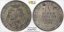 1771 FU Hesse-Cassel Germany 1/4 Thaler PCGS MS62  Nice UNC Good Luster     1552 picture