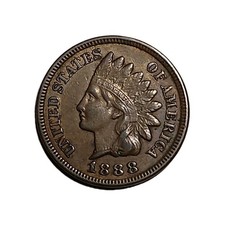1888 Indian Head Penny 1C~AU~Full Liberty, 4 Diamonds~  #1 picture