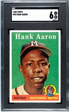 1958 Topps Hank Aaron #30 SGC 6 picture