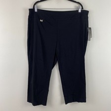 Alfani Tummy Control Pull On Capri Pants Size 20W Black Stretch picture