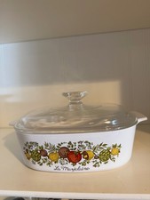 Rare Corning Ware Casserole Dish La Marjolaine Spice Of Life 2Qt A-2 Pyrex Lid picture