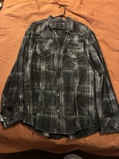 BKE Vintage Long Sleeve Button Down Shirt XL Black picture