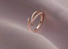 0.80Ct Round Cut White Moissanite Engagement Wedding Ring 14K Rose Gold Plated picture