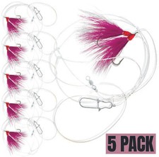 5 Pack Pink Fluke Flounder Hi/Lo Rig – Bucktail Teaser Hook picture