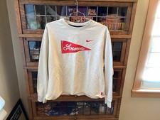 Arizona Wildcats NIKE Cream SCRIPT PENNANT Crewneck Sweatshirt SZ XL - READ picture