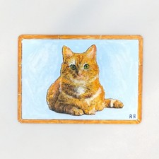 Tabby Cat Art Card | Hand-Painted  | Signed ACEO | Limited Edition picture