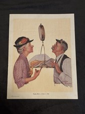 Vintage Leslie Thrasher “Weighty Matters” Lithograph AKA “Tipping the Scales” picture