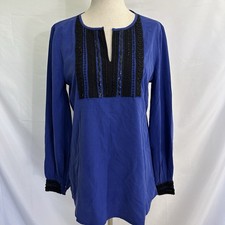 NEW Chico's Embellished Tunic Colorblock Tunic Top 0 (4-6) SMALL Beaded picture