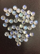 10 pcs AAA quality 100% natural blue flashy rainbow moonstone cabochon 6mm picture